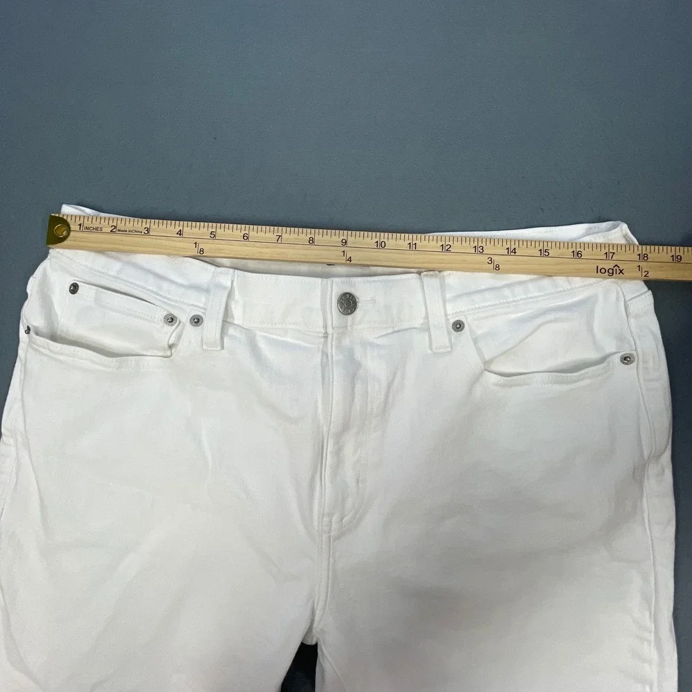 J.Crew White Flex Slim Fit Denim Jeans Mens 36x32 Stretch Preppy